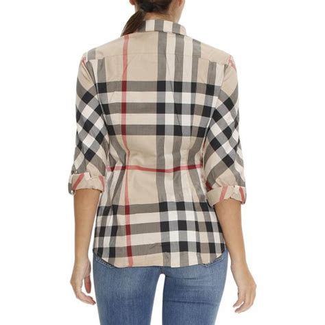 camicia burberry donna cotone elasticizzato scontata|Camicia Burberry Donna .